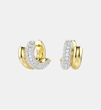Anneaux d'oreilles Dextera, Mini - Swarovski - White gold tone plated