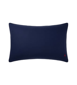 Taie à volant en percale de coton - Ralph Lauren Home - Bleu marine