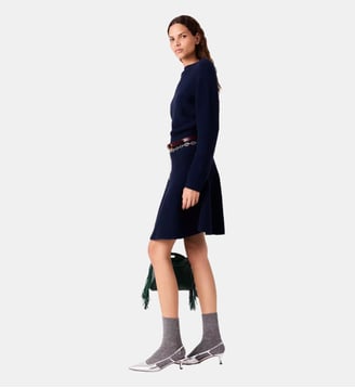 Robe courte en mélange de yak - Maje - Marine