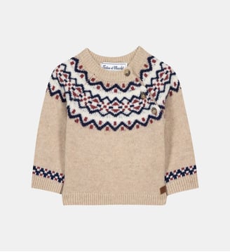 Pull - Sable laine jacquard - Tartine Et Chocolat - Beige