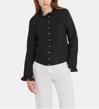 chemise en toile de lin noir - Agnès b. - Noir