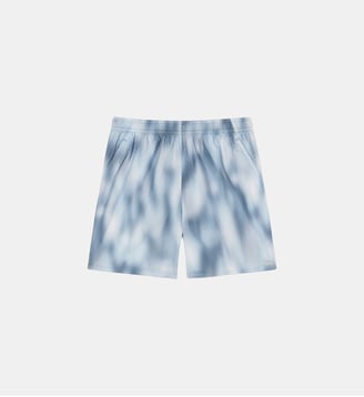 Short taffetas imprimé relaxed fit - Lacoste - Gris et bleu clair