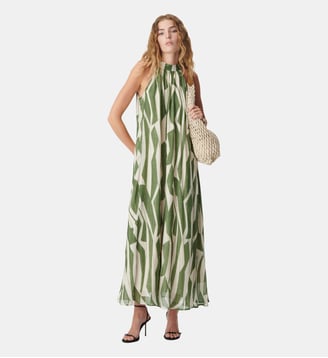 Robe longue imprimée - Ikks - Smock green
