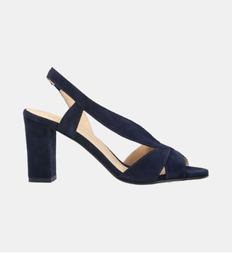 Sandale ariane - cuir velours - Colisée Paris - Bleu marine