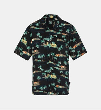 Chemisette lègere hawaienne - Schott - Noir