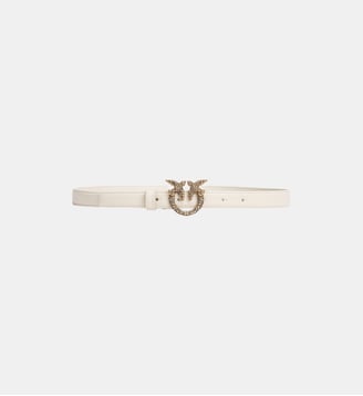 Fine ceinture avec boucle bijou love birds de 2 cm - Pinko - Blanc