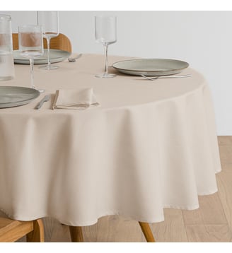 Nappe ronde anti-tache coton SCENARIO - La Redoute Interieurs - Naturel