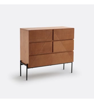 Commode 5 tiroirs Lodge - La Redoute Interieurs - Bois foncé