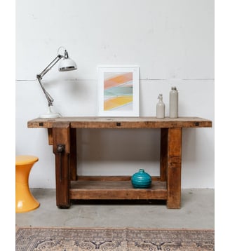 Etabli en bois Fernand N°347- Produit chiné - Debongout - Bois foncé