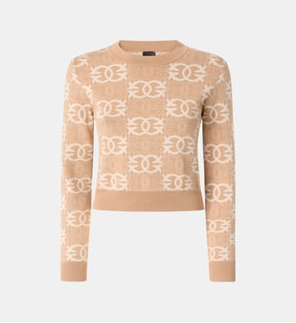 Pull cropped à logo love birds - Pinko - Marron