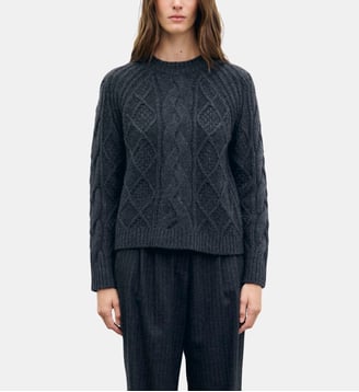 Pull à torsades en cachemire - RIANNE - Gerard Darel - Anthracite