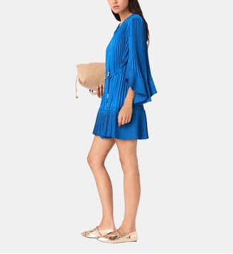 Robe courte plissée - Maje - Bleu