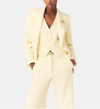 Veste de tailleur croisée - Maje - Jaune pâle