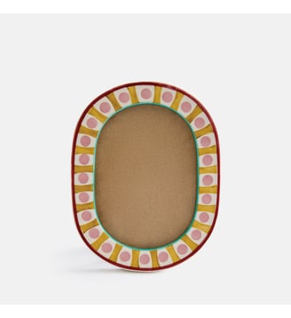 Cadre photo ovale, en céramique, 17 x 22 cm - La Redoute Interieurs - Multicolore