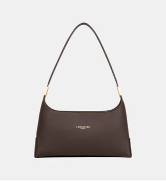 Sac rectangle Lychee Ace en cuir - Lancaster - Marron foncé