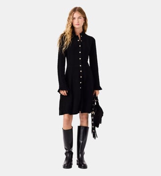Robe courte en maille avec boutons Maje