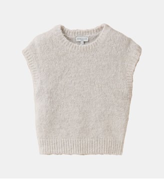 Pull sans manches  laine et alpaga - Cyrillus - Écru chiné