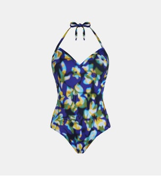 Maillot de bain une pièce foulard Frangipanier Trouble - Vilebrequin - Bleu marine