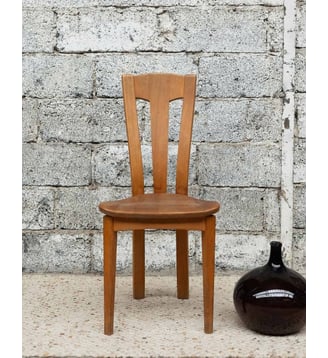 Chaise en bois Alma N°1824- Produit chiné - Debongout - Marron