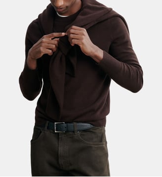 Pull col rond Origines - Bompard - Chocolat