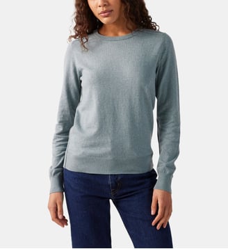 Pull en mailles col rond Heloise - Jott - Vert minéral