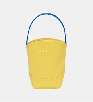 Sac à main Flower Basket avec logo - Marni - Jaune intense