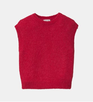 Pull sans manches  laine et alpaga - Cyrillus - Rhubarbe
