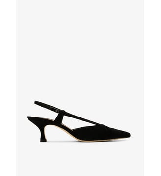 Gemma - Slingback En Cuir Velours Noir Parallèle