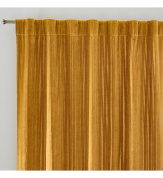 Rideau, velours ciselé, avec pattes cachées - La Redoute Interieurs - Bronze