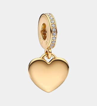 Charm Pendant Plaque Cœur Gravable - Pandora - Doré