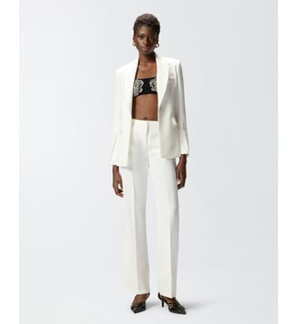 Pantalon en toile à pli marqué - Pinko - Blanc