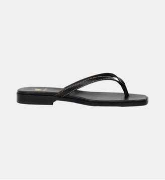 Sandales Plates Sol Cuir d Agneau - Bobbies - Noir