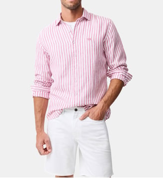 Chemise Seadown en Lin Italien Albini – Coupe Ajustée - Rodd & Gunn - Rose clair