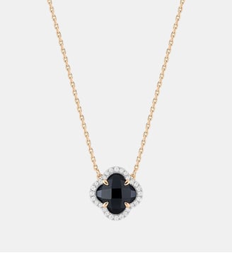 Collier, mini onyx, diamants, or rose Morganne Bello