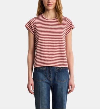 T-shirt rayé en coton - TINA - Pablo - Bois de rose