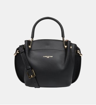 Sac à main Foulonné Double LOUISA en cuir - Lancaster - Noir