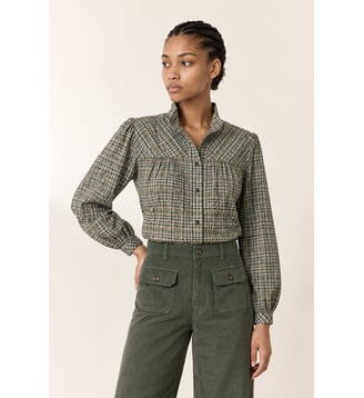 Chemise Candela Check - Leon & Harper - Vert
