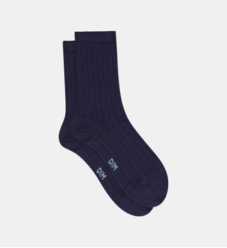 Mi-chaussettes effet satiné Mode - Dim - Bleu marine