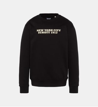 Sweatshirt imprimé col rond - Schott - Noir