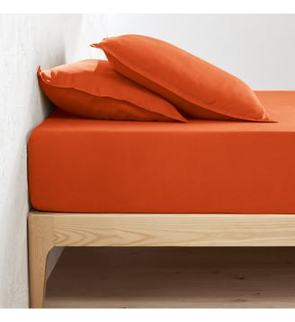 Drap housse lin lavé, bonnet 30cm La Redoute Interieurs