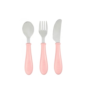 Set de 3 couverts inox old pink - Beaba - Rose