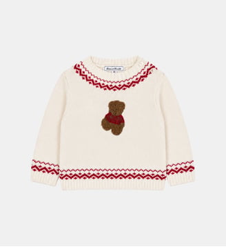 Pull -  laine col rond ourson - Tartine Et Chocolat - Écru
