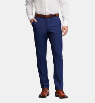 Pantalon de costume en laine regular Per - Digel - Bleu saphir