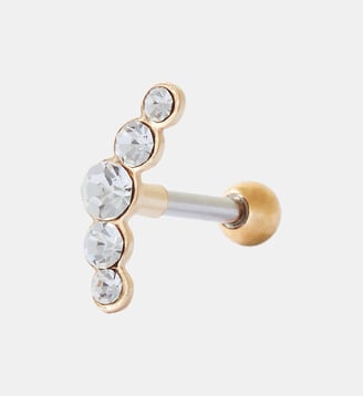 Piercing stud helix/tragus 5 strass acier chirurgical 316L doré - Balaboosté - Doré