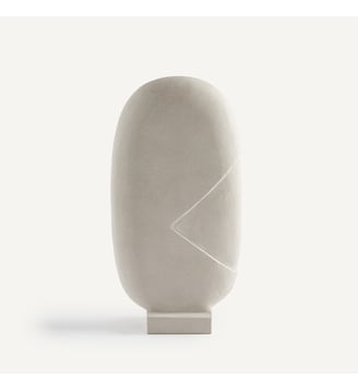 Sculpture sur socle en grès - AM.PM - Grège
