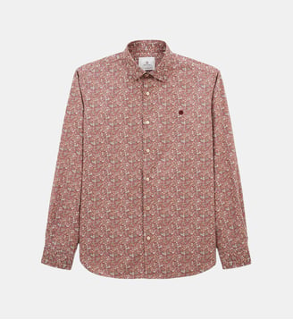 Chemise Charles à motif fleuri en coton - Serge Blanco - Rose foncé