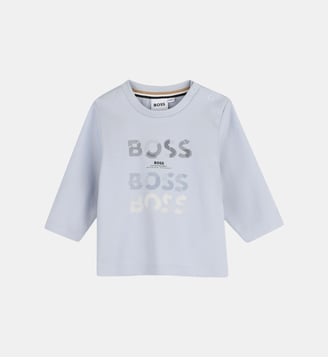 Tee-shirt manches longues - BOSS Kidswear - Bleu délavé