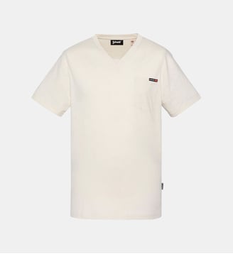 T-shirt col V effet flammé - Schott - Blanc