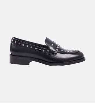 Mocassins cuir F - Jules & Jenn - Noir et argent
