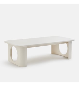 Table basse avec pieds sculptés, longueur 130 cm - La Redoute Interieurs - Écru